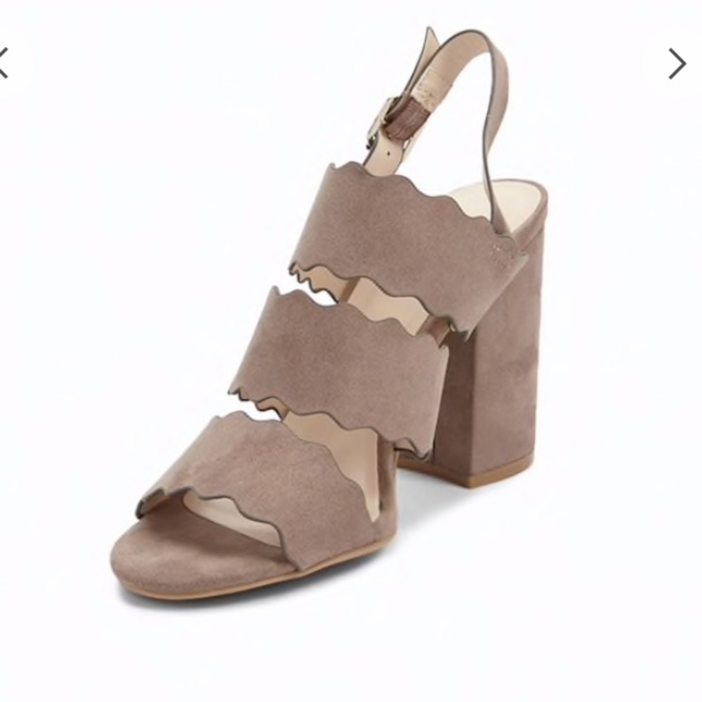 Qupid Block Heels Scalloped